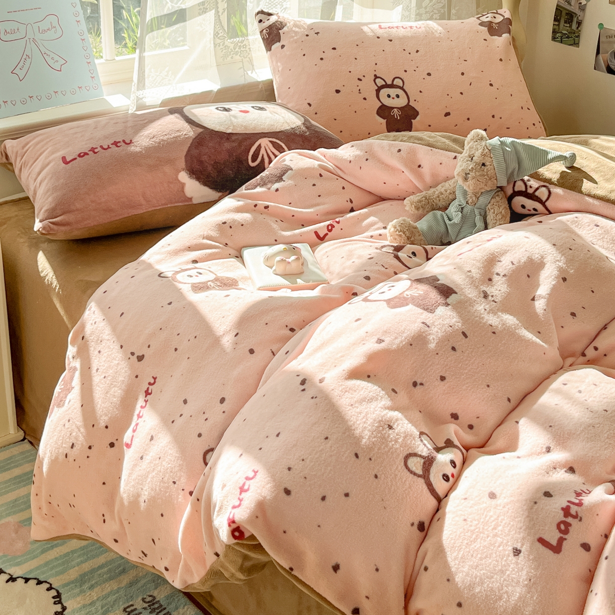 91家纺网 家纺一手货源 找家纺 （总）如一 2025新款高克重卡通印花牛奶绒四件套第三批