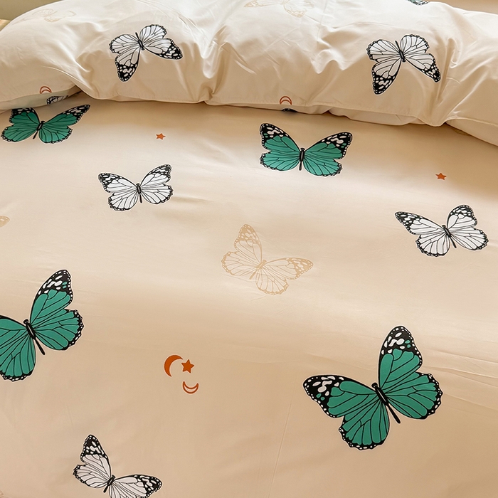 91家纺网 家纺一手货源 找家纺 亿佳人 芦荟棉被套，被罩化纤被套 蝶舞飞扬