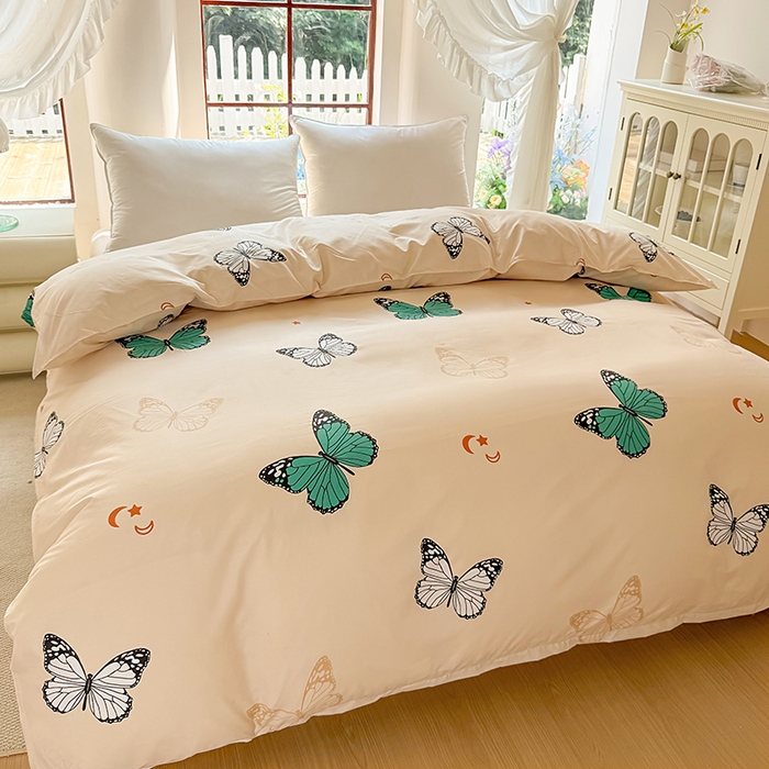 91家纺网 家纺一手货源 找家纺 亿佳人 芦荟棉被套，被罩化纤被套 蝶舞飞扬