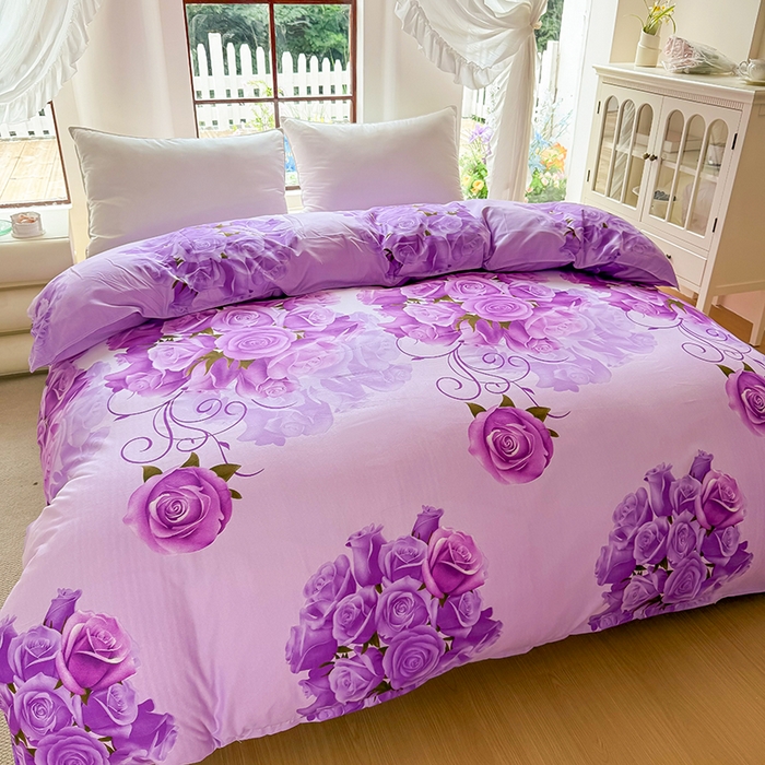 91家纺网 家纺一手货源 找家纺 亿佳人 芦荟棉被套，被罩化纤被套 紫气东来