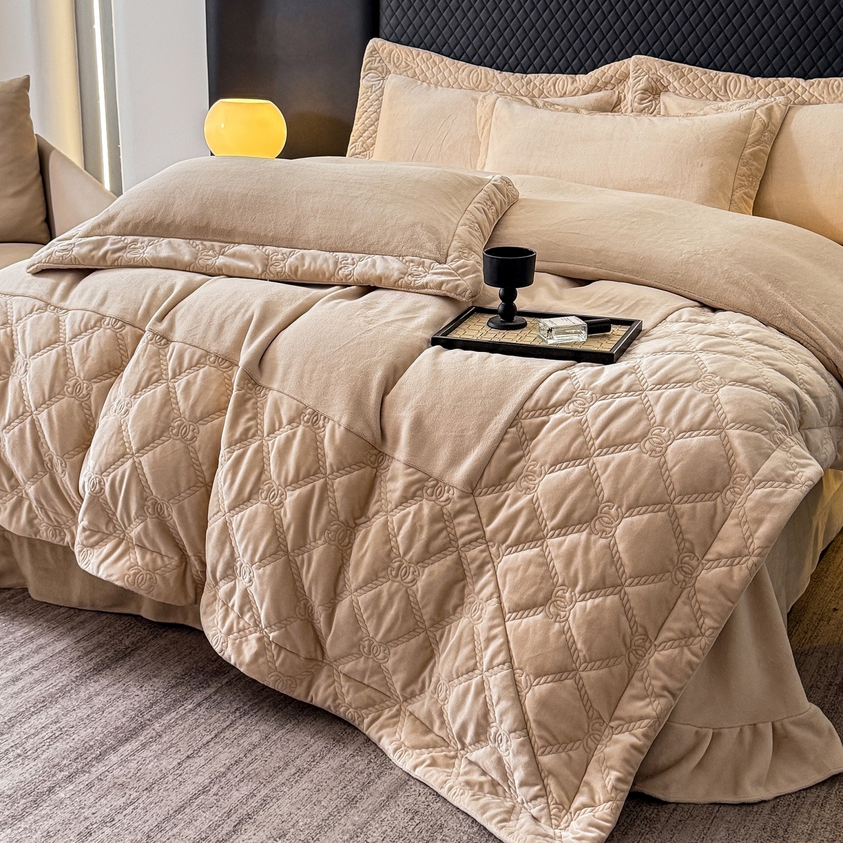 91家纺网 家纺一手货源 找家纺 （总）保罗圣迪奥 2025新款250克全消光抗绣工艺四件套-沐凡系列二