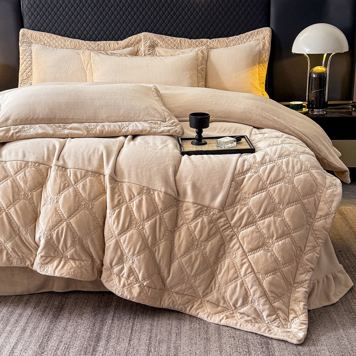 91家纺网 家纺一手货源 找家纺 （总）保罗圣迪奥 2025新款250克全消光抗绣工艺四件套-沐凡系列二