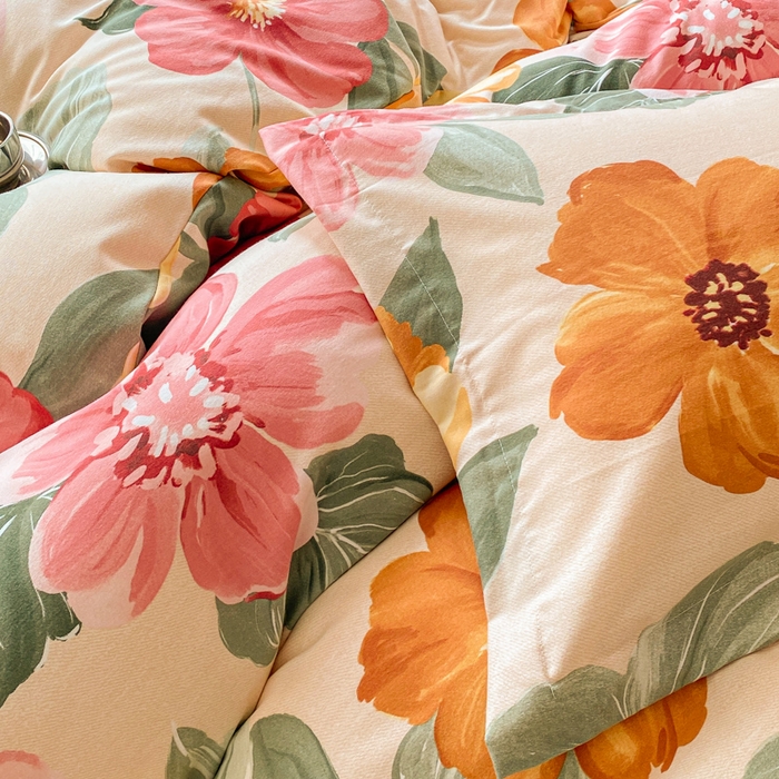 91家纺网 家纺一手货源 找家纺 小叮当家纺仓储工厂店 2025新款（买家秀 不断货）A类全棉纯棉磨毛四件套 浪漫花语