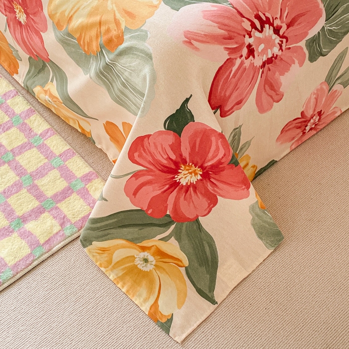 91家纺网 家纺一手货源 找家纺 小叮当家纺仓储工厂店 2025新款（买家秀 不断货）A类全棉纯棉磨毛四件套 浪漫花语