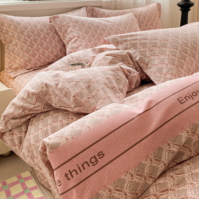 小叮当家纺仓储工厂店 2025新款（买家秀 不断货）A类全棉纯棉磨毛四件套 浪漫甜心