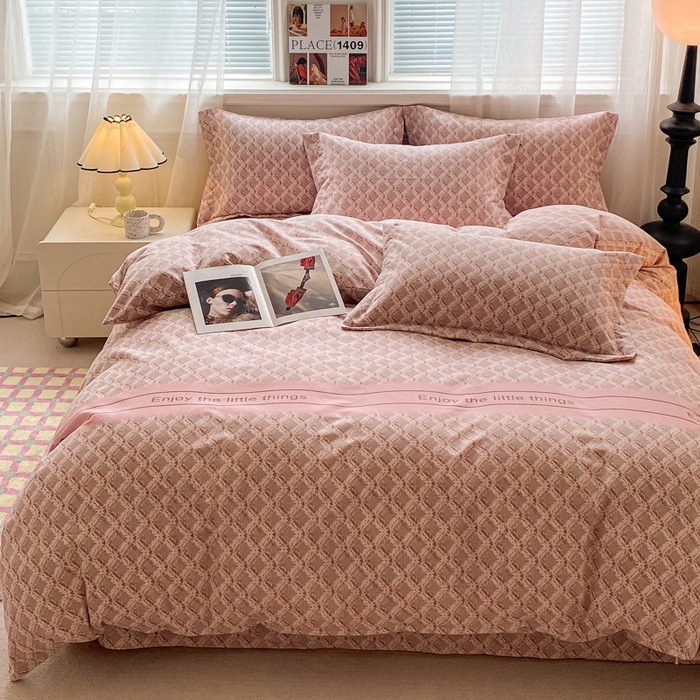 91家纺网 家纺一手货源 找家纺 小叮当家纺仓储工厂店 2025新款（买家秀 不断货）A类全棉纯棉磨毛四件套 浪漫甜心