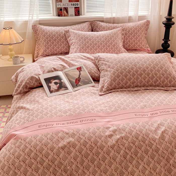 91家纺网 家纺一手货源 找家纺 小叮当家纺仓储工厂店 2025新款（买家秀 不断货）A类全棉纯棉磨毛四件套 浪漫甜心