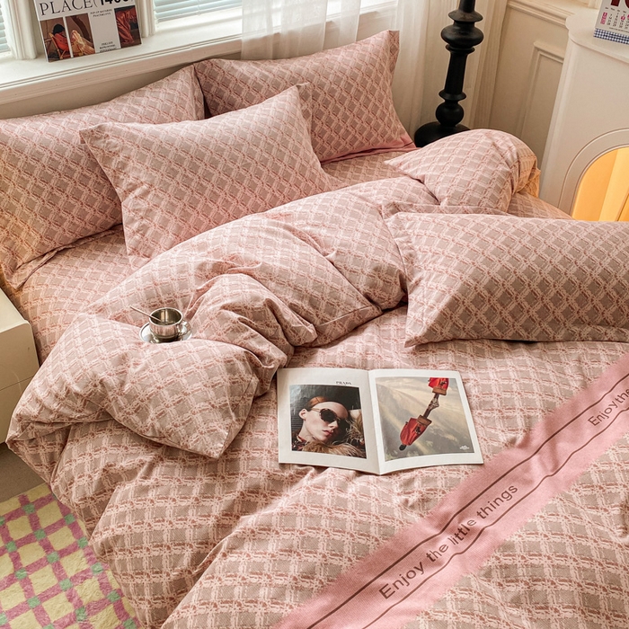 91家纺网 家纺一手货源 找家纺 小叮当家纺仓储工厂店 2025新款（买家秀 不断货）A类全棉纯棉磨毛四件套 浪漫甜心