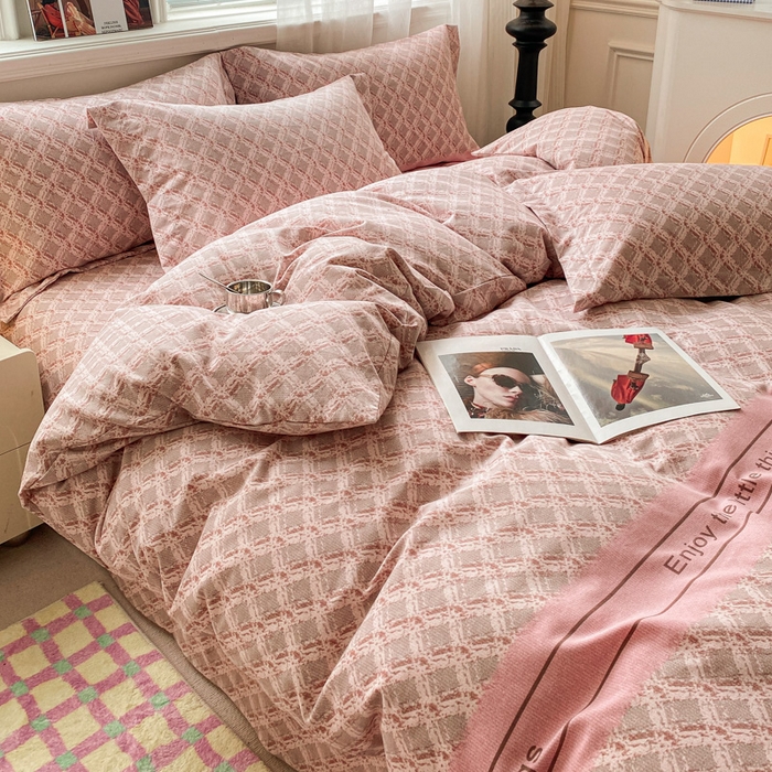 91家纺网 家纺一手货源 找家纺 小叮当家纺仓储工厂店 2025新款（买家秀 不断货）A类全棉纯棉磨毛四件套 浪漫甜心