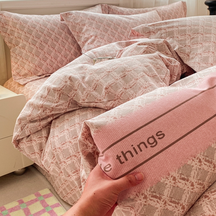 91家纺网 家纺一手货源 找家纺 小叮当家纺仓储工厂店 2025新款（买家秀 不断货）A类全棉纯棉磨毛四件套 浪漫甜心