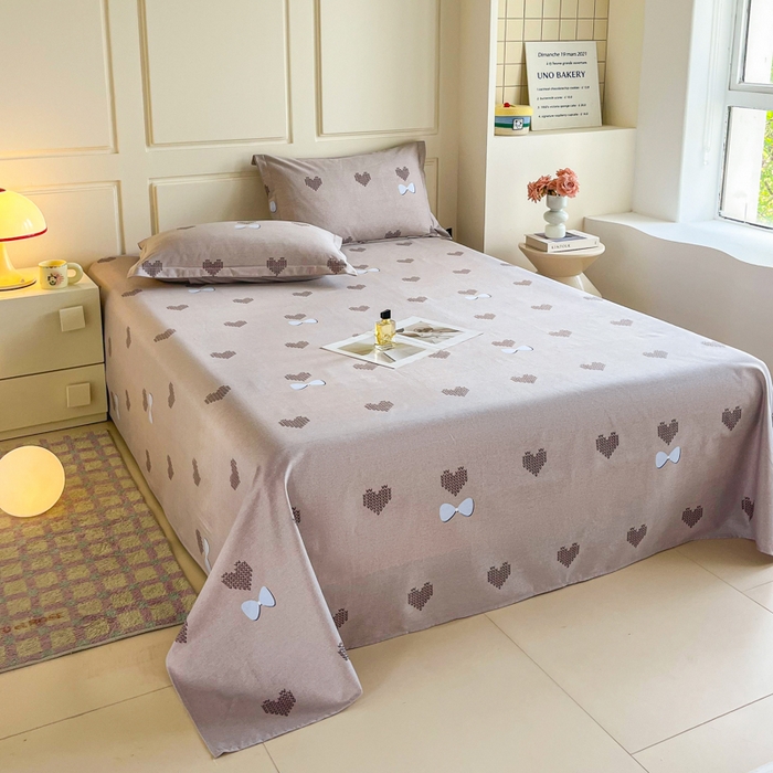 91家纺网 家纺一手货源 找家纺 小叮当家纺仓储工厂店 2025新款（买家秀 不断货）A类全棉纯棉磨毛四件套 乐高爱心