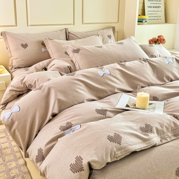 91家纺网 家纺一手货源 找家纺 小叮当家纺仓储工厂店 2025新款（买家秀 不断货）A类全棉纯棉磨毛四件套 乐高爱心