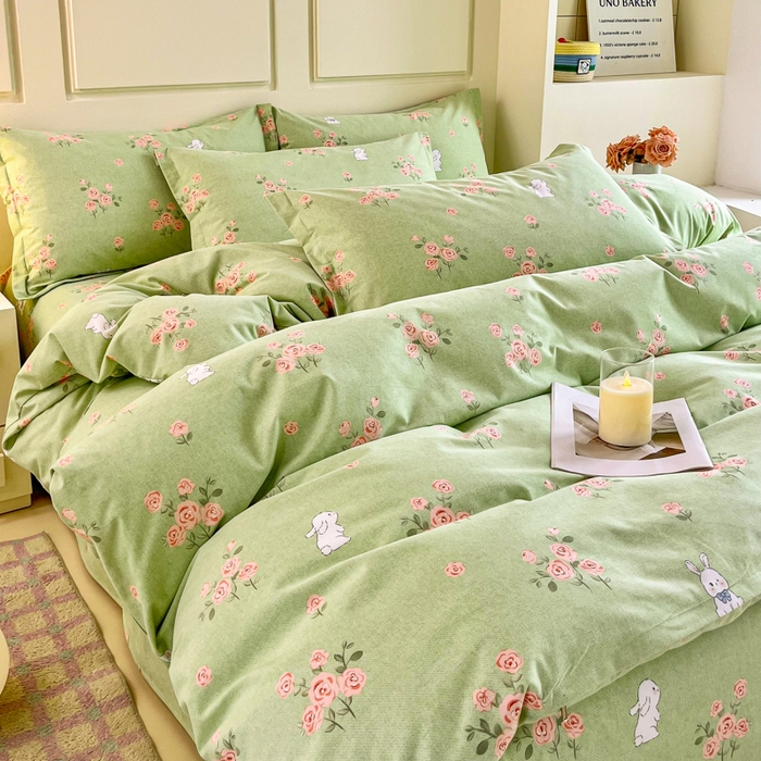 91家纺网 家纺一手货源 找家纺 小叮当家纺仓储工厂店 2025新款（买家秀 不断货）A类全棉纯棉磨毛四件套 玫瑰花园