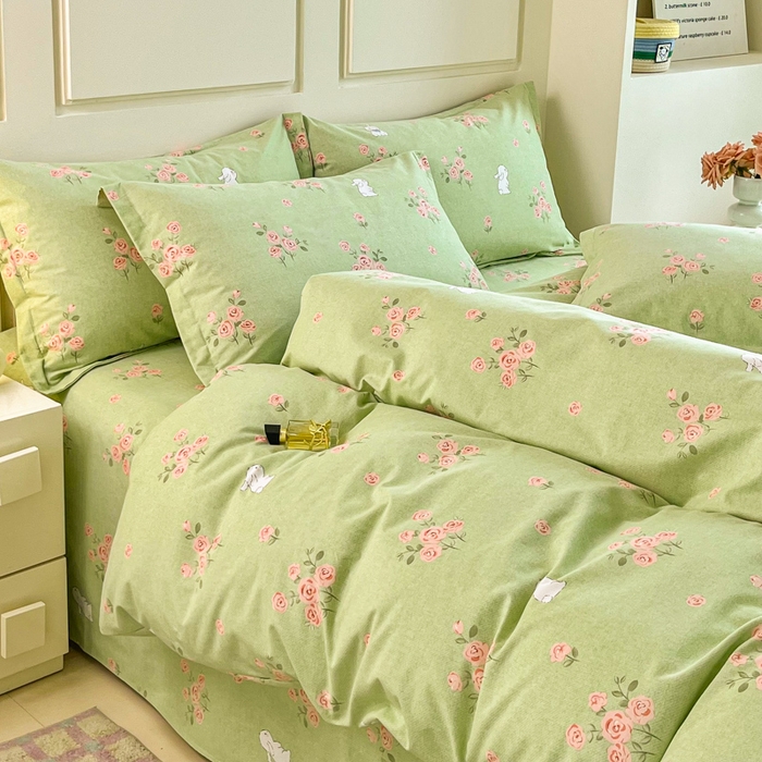 91家纺网 家纺一手货源 找家纺 小叮当家纺仓储工厂店 2025新款（买家秀 不断货）A类全棉纯棉磨毛四件套 玫瑰花园