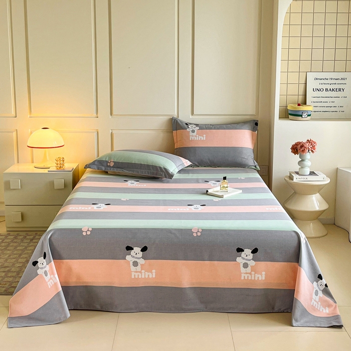 91家纺网 家纺一手货源 找家纺 小叮当家纺仓储工厂店 2025新款（买家秀 不断货）A类全棉纯棉磨毛四件套 迷你狗