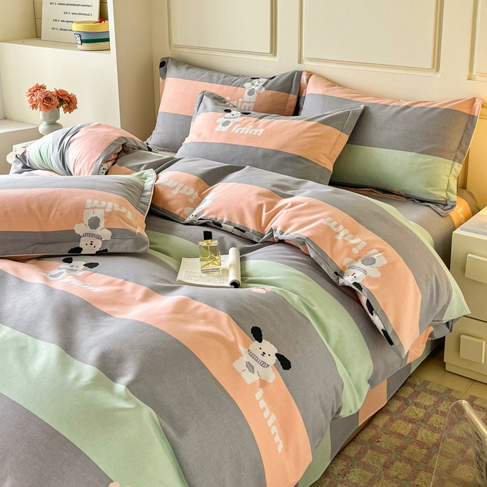 91家纺网 家纺一手货源 找家纺 小叮当家纺仓储工厂店 2025新款（买家秀 不断货）A类全棉纯棉磨毛四件套 迷你狗