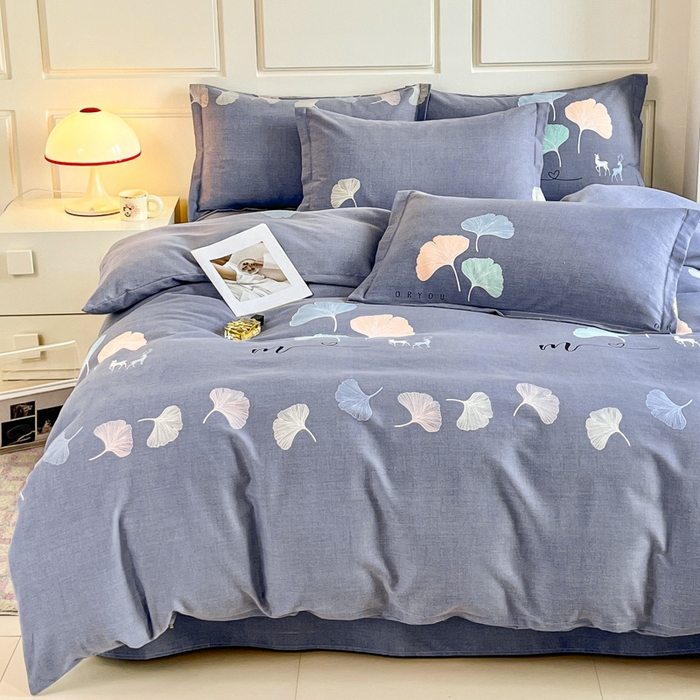 91家纺网 家纺一手货源 找家纺 小叮当家纺仓储工厂店 2025新款（买家秀 不断货）A类全棉纯棉磨毛四件套 七彩银杏