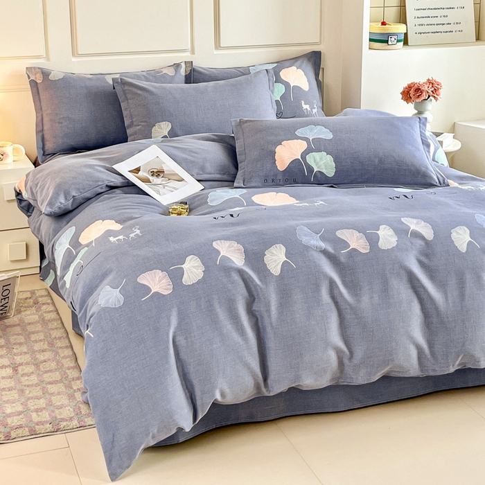 91家纺网 家纺一手货源 找家纺 小叮当家纺仓储工厂店 2025新款（买家秀 不断货）A类全棉纯棉磨毛四件套 七彩银杏