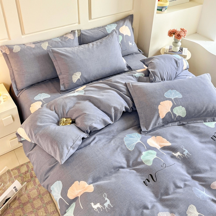 91家纺网 家纺一手货源 找家纺 小叮当家纺仓储工厂店 2025新款（买家秀 不断货）A类全棉纯棉磨毛四件套 七彩银杏