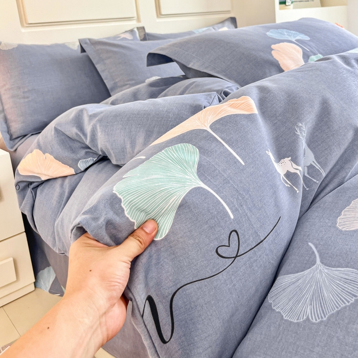 91家纺网 家纺一手货源 找家纺 小叮当家纺仓储工厂店 2025新款（买家秀 不断货）A类全棉纯棉磨毛四件套 七彩银杏