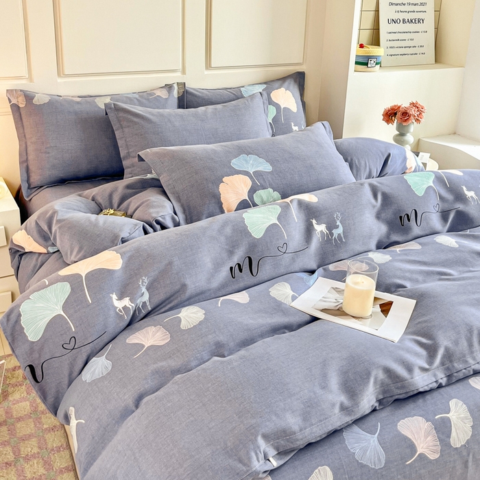 91家纺网 家纺一手货源 找家纺 小叮当家纺仓储工厂店 2025新款（买家秀 不断货）A类全棉纯棉磨毛四件套 七彩银杏