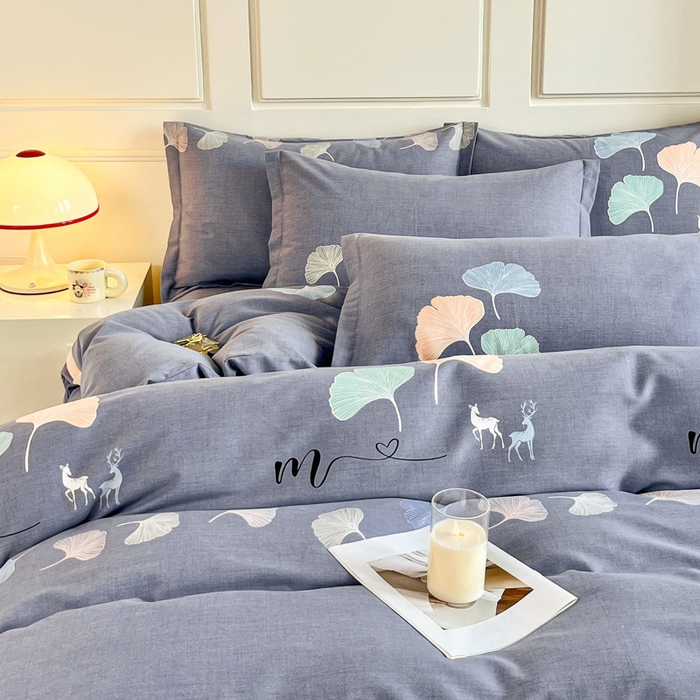 91家纺网 家纺一手货源 找家纺 小叮当家纺仓储工厂店 2025新款（买家秀 不断货）A类全棉纯棉磨毛四件套 七彩银杏