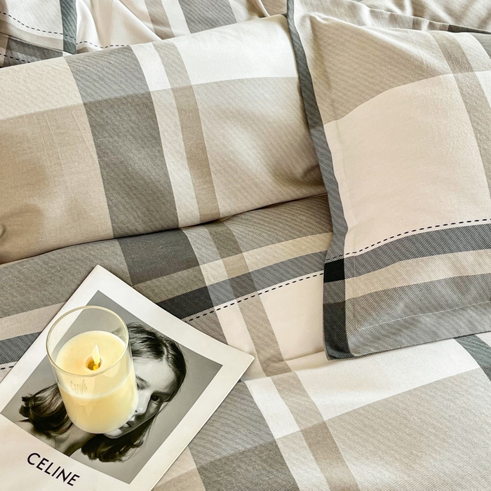 91家纺网 家纺一手货源 找家纺 小叮当家纺仓储工厂店 2025新款（买家秀 不断货）A类全棉纯棉磨毛四件套 线条格