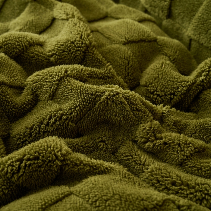 91家纺网 家纺一手货源 找家纺 晨曦家纺 2025新款加厚230克塔芙绒牛奶绒四件套-初暖系列 初暖-茶绿