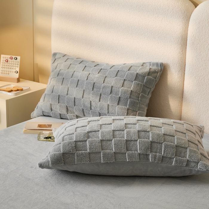 91家纺网 家纺一手货源 找家纺 晨曦家纺 2025新款加厚230克塔芙绒牛奶绒四件套-初暖系列 初暖-高级灰