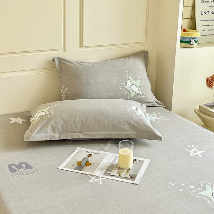 91家纺网 家纺一手货源 找家纺 小叮当家纺仓储工厂店 2025新款（买家秀 不断货）A类全棉纯棉磨毛四件套 幸运星