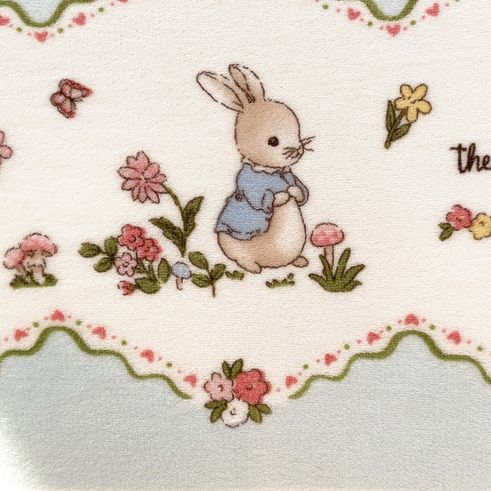 91家纺网 家纺一手货源 找家纺 暖芯优选 2025新款小清新加厚高克重牛奶绒四件套直播热款电商热款 蓝色小兔