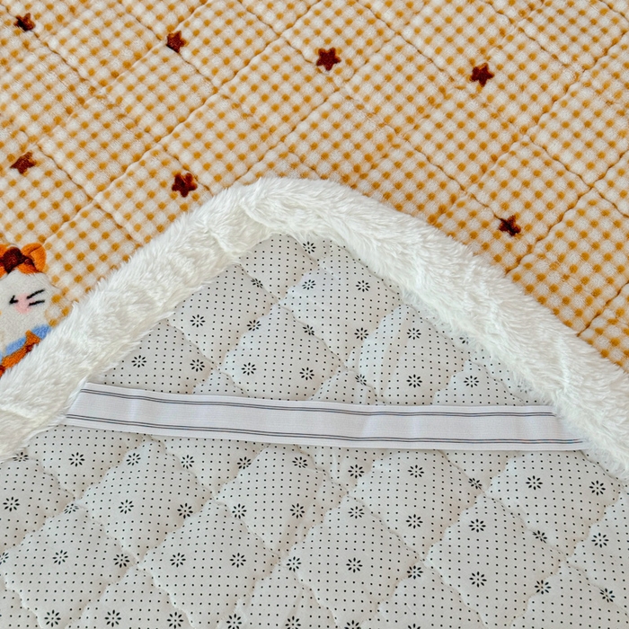 91家纺网 家纺一手货源 找家纺 澜妃 2025新款高克重牛奶绒可爱系床褥床护垫CHD CHD-可可猫星