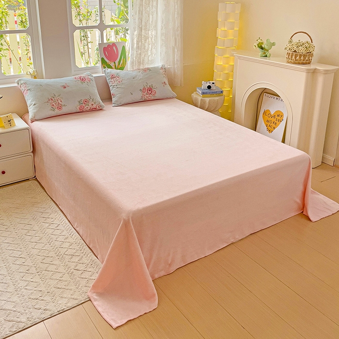 91家纺网 家纺一手货源 找家纺 暖芯优选 2025新款小清新加厚高克重牛奶绒四件套直播热款电商热款 玫瑰庄园