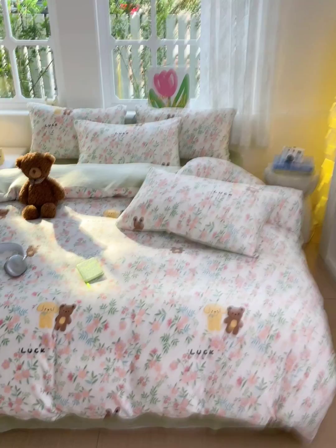 91家纺网 家纺一手货源 找家纺 暖芯优选 2025新款小清新加厚高克重牛奶绒四件套直播热款电商热款 幸运伙伴