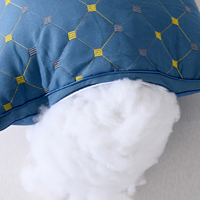 91家纺网 家纺一手货源 找家纺 小叮当家纺仓储工厂店 2025新款磨毛羽丝绒枕头枕芯--满天星 立体蓝