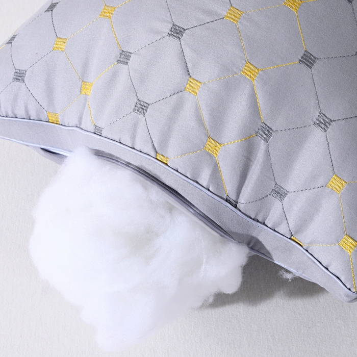 91家纺网 家纺一手货源 找家纺 小叮当家纺仓储工厂店 2025新款磨毛羽丝绒枕头枕芯--满天星 立体灰