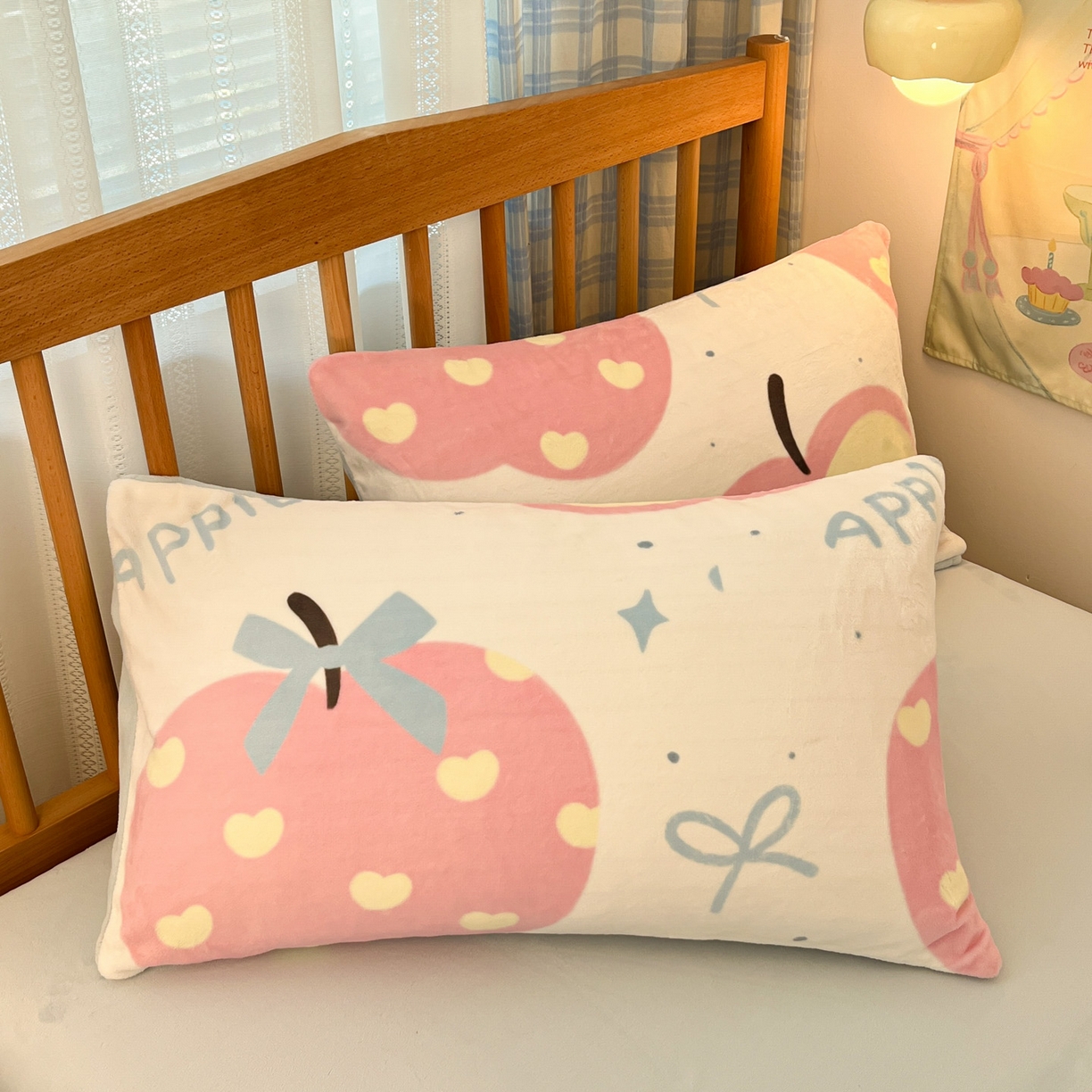 小叮当家纺仓储工厂店 2025新款牛奶绒印花四件套 平安果