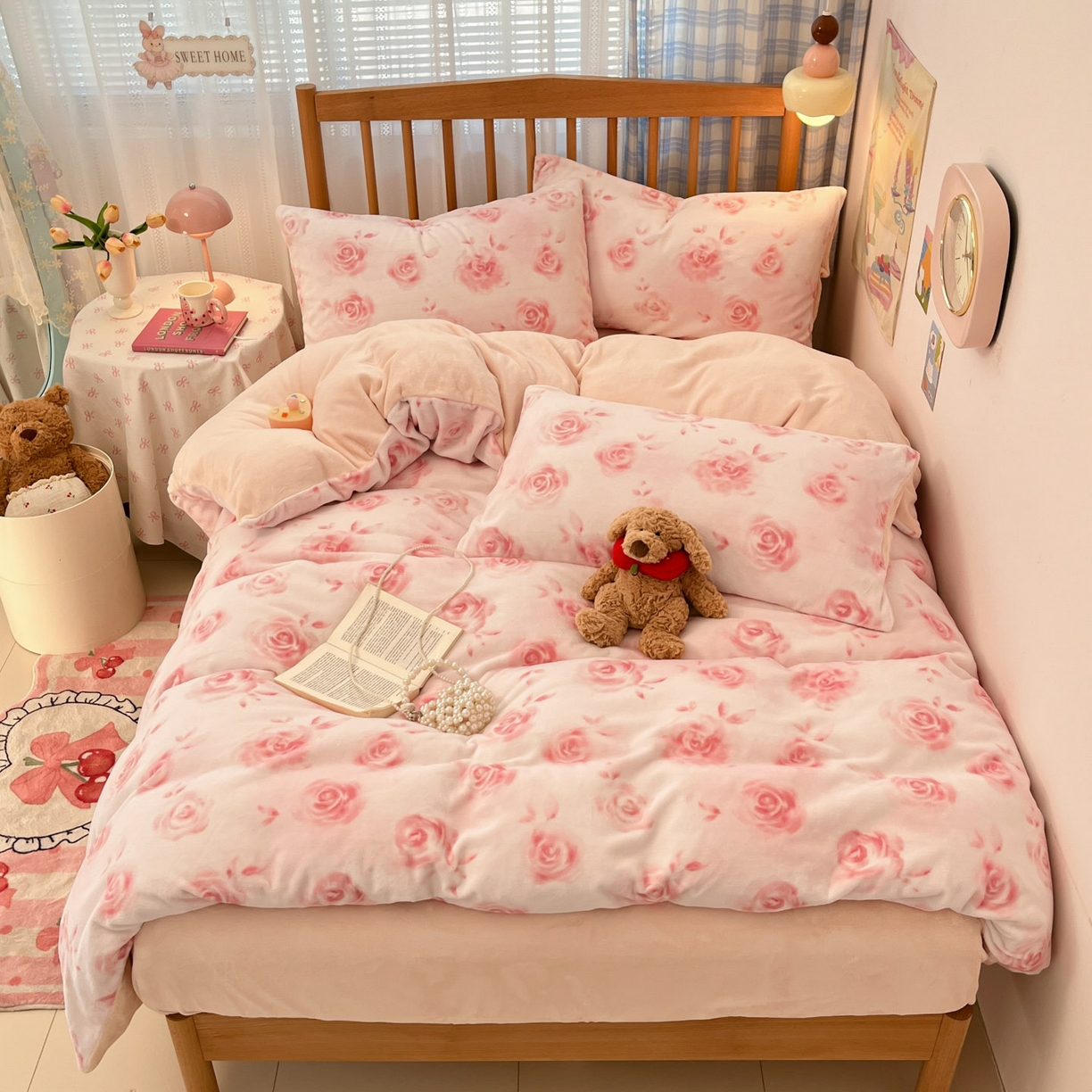 91家纺网 家纺一手货源 找家纺 小叮当家纺仓储工厂店 2025新款牛奶绒印花四件套 里巷