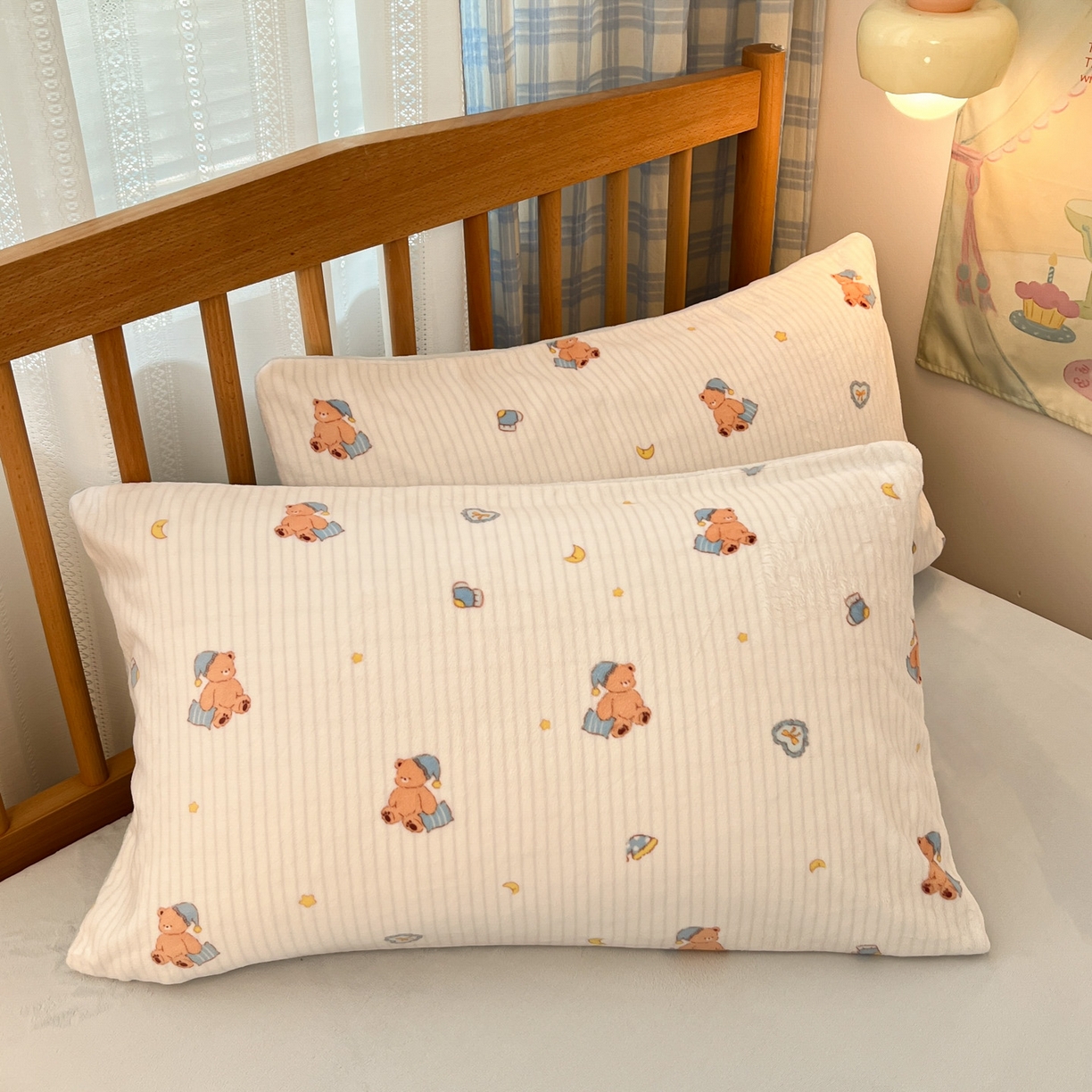 91家纺网 家纺一手货源 找家纺 小叮当家纺仓储工厂店 2025新款牛奶绒印花四件套 暖熊星芒