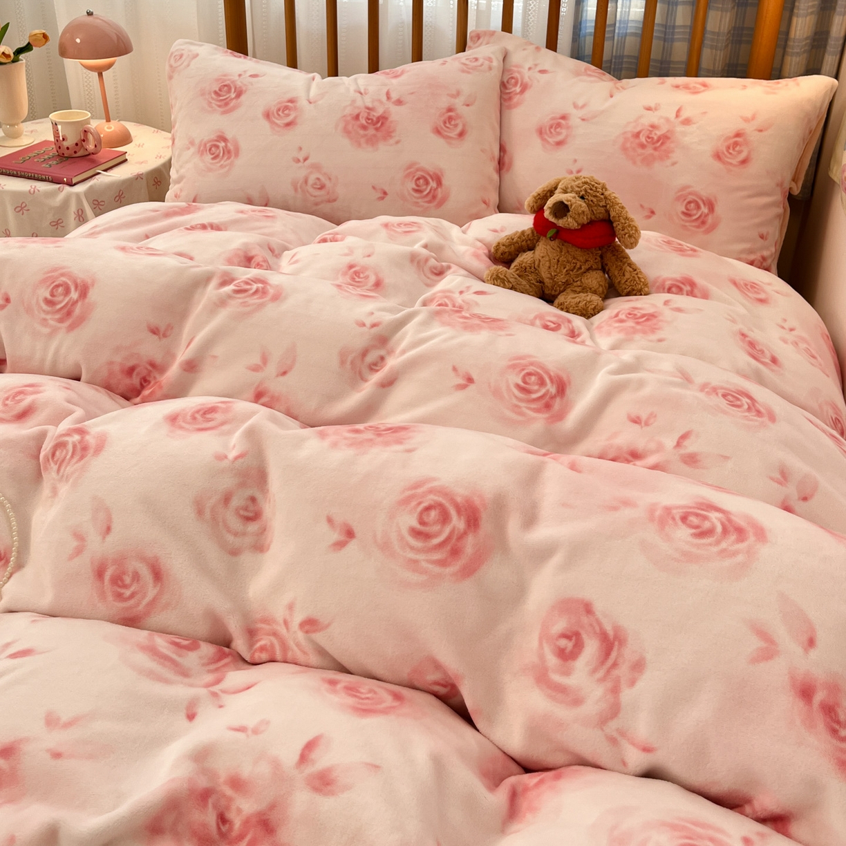 91家纺网 家纺一手货源 找家纺 小叮当家纺仓储工厂店 2025新款牛奶绒印花四件套 里巷