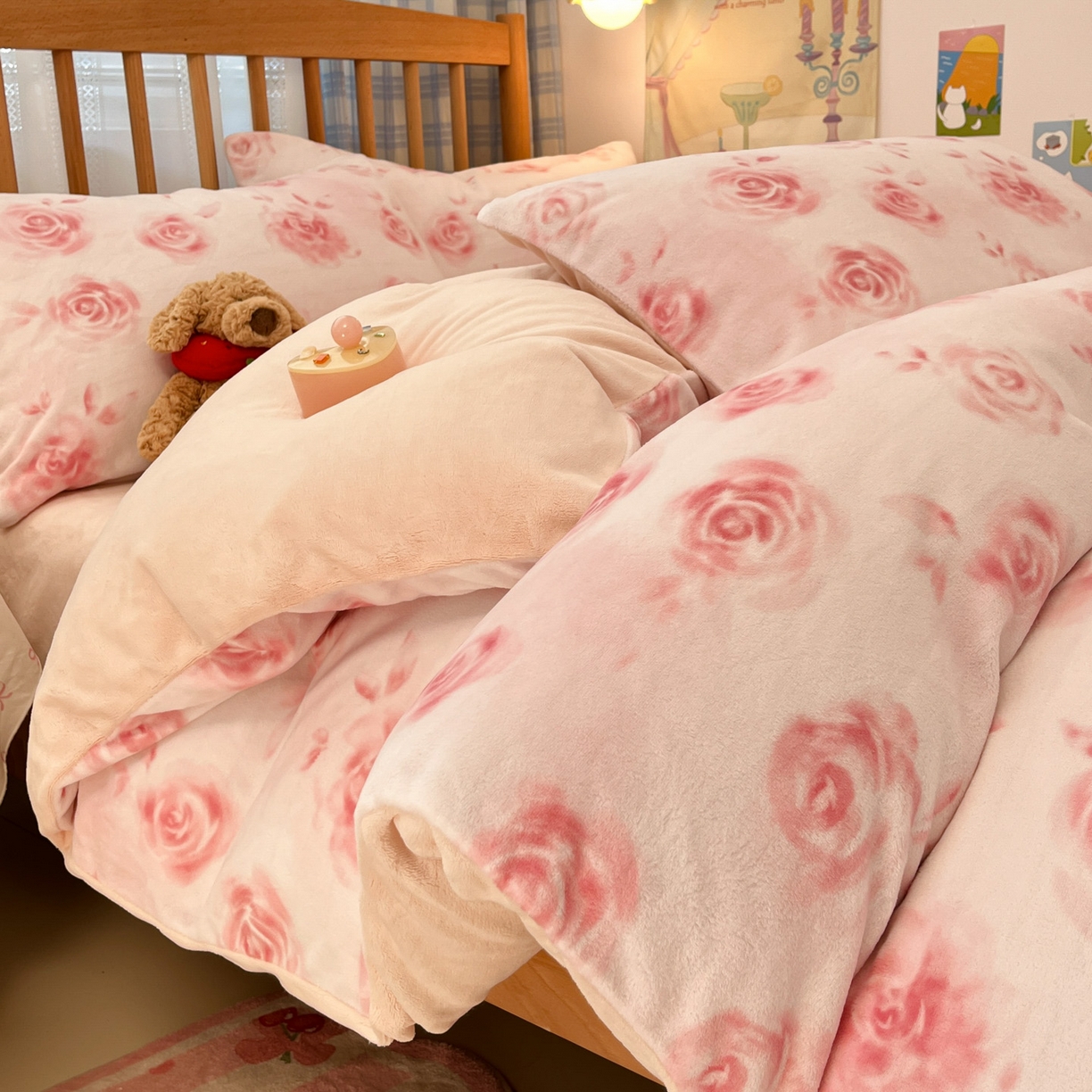 91家纺网 家纺一手货源 找家纺 小叮当家纺仓储工厂店 2025新款牛奶绒印花四件套 里巷