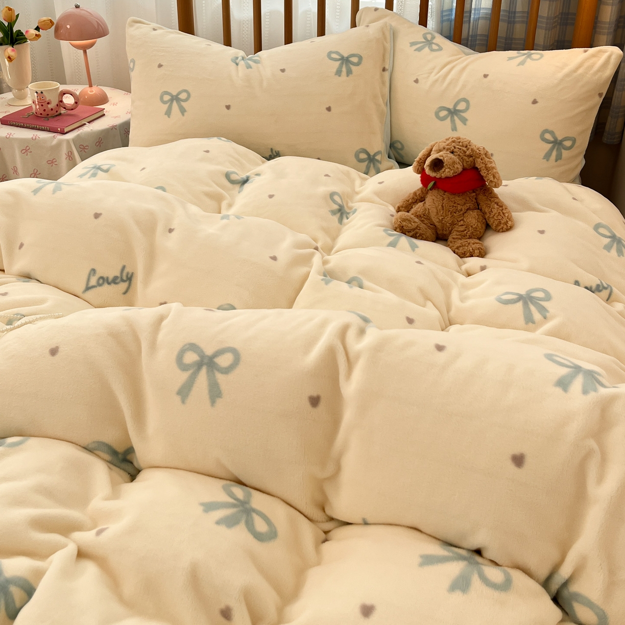 91家纺网 家纺一手货源 找家纺 小叮当家纺仓储工厂店 2025新款牛奶绒印花四件套 蓝调逸境