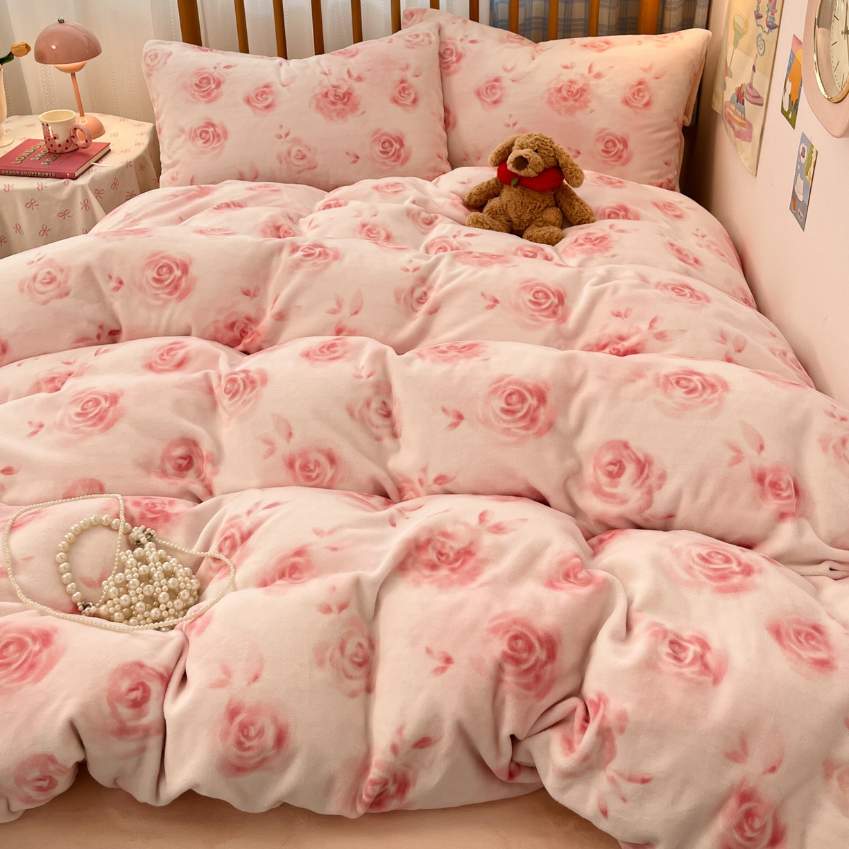 91家纺网 家纺一手货源 找家纺 小叮当家纺仓储工厂店 2025新款牛奶绒印花四件套 里巷