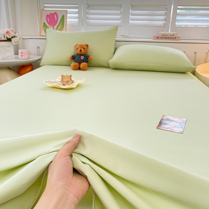 91家纺网 家纺一手货源 找家纺 澜妃 2025新款糯叽叽床单单品床单床单单件-纯色云朵系列 云朵-山川绿