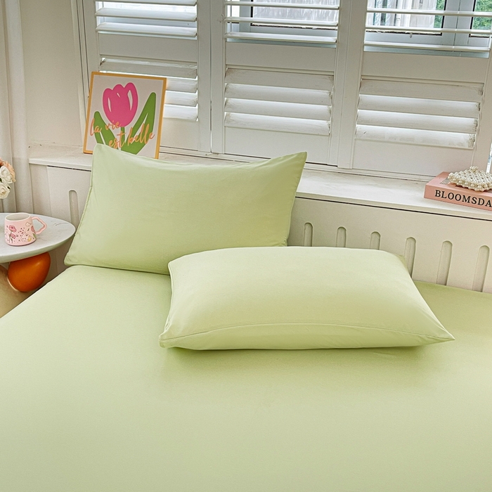 91家纺网 家纺一手货源 找家纺 澜妃 2025新款糯叽叽床单单品床单床单单件-纯色云朵系列 云朵-山川绿