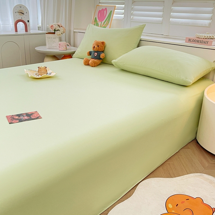 91家纺网 家纺一手货源 找家纺 澜妃 2025新款糯叽叽床单单品床单床单单件-纯色云朵系列 云朵-山川绿