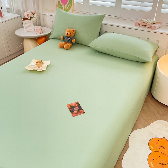 91家纺网 家纺一手货源 找家纺 澜妃 2025新款糯叽叽床单单品床单床单单件-纯色云朵系列 云朵-荷绿