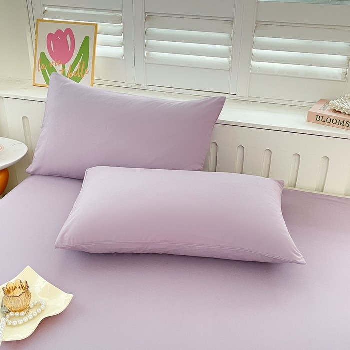 91家纺网 家纺一手货源 找家纺 澜妃 2025新款糯叽叽床单单品床单床单单件-纯色云朵系列 云朵-丁香紫