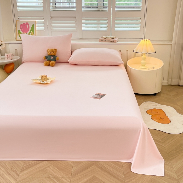 91家纺网 家纺一手货源 找家纺 澜妃 2025新款糯叽叽床单单品床单床单单件-纯色云朵系列 云朵-奶粉