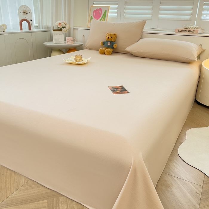 91家纺网 家纺一手货源 找家纺 澜妃 2025新款糯叽叽床单单品床单床单单件-纯色云朵系列 云朵-奶咖